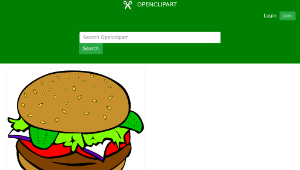 openclipart圖庫：Fast Food, Lunch-Dinner, Hamburger no cheese-資源代表圖