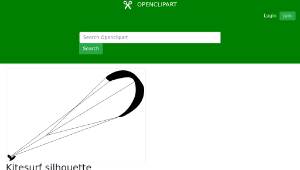 openclipart圖庫：Kitesurf silhouette-資源代表圖