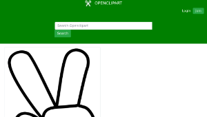 openclipart圖庫：Comic Hand Peace Sign縮圖