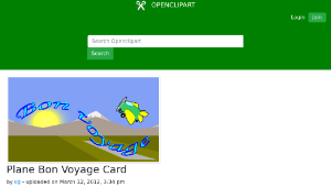 openclipart圖庫：Plane Bon Voyage Card縮圖