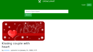 openclipart圖庫：Kissing couple with heart縮圖