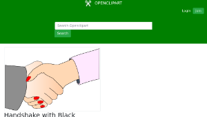 openclipart圖庫：Handshake with Black Outline (white man and woman)