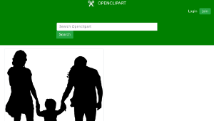 openclipart圖庫：Family With Child In The Middle Silhouette-資源代表圖