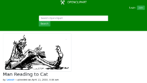 openclipart圖庫：Man Reading to Cat-資源代表圖