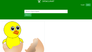 openclipart圖庫：Funny Chick Cartoon Newborn Coming Out from the Egg