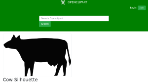 openclipart圖庫：Cow Silhouette縮圖
