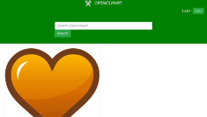openclipart圖庫：Orange Heart Icon