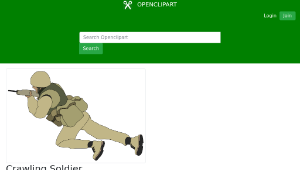 openclipart圖庫：Crawling Soldier縮圖