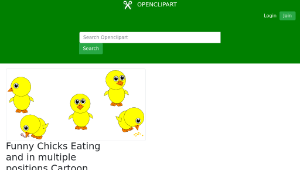 openclipart圖庫：Funny Chicks Eating and in multiple positions Cartoon