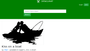 openclipart圖庫：Kiss on a boat縮圖