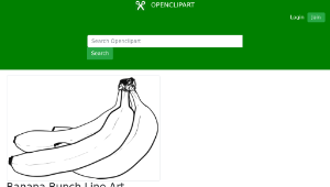 openclipart圖庫：Banana Bunch Line Art-資源代表圖