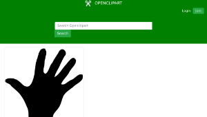 openclipart圖庫：Raised Hand in Silhouette縮圖