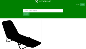 openclipart圖庫：Beach chair silhouette縮圖