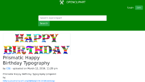 openclipart圖庫：Prismatic Happy Birthday Typography縮圖