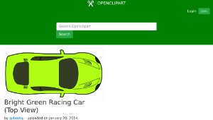 openclipart圖庫：Bright Green Racing Car (Top View)-資源代表圖