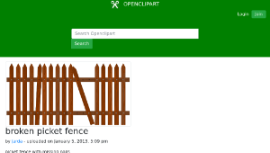 openclipart圖庫：broken picket fence-資源代表圖