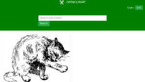 openclipart圖庫：cat washing self縮圖