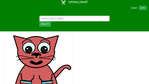 openclipart圖庫：Cartoon Cat In Rainbow Socks縮圖