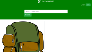 openclipart圖庫：Backpack (Green/Brown)縮圖