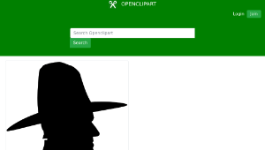 openclipart圖庫：Cowboy Profile Silhouette-資源代表圖