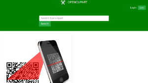 openclipart圖庫：QR Scanner Red縮圖