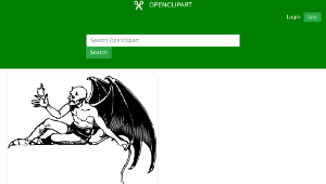 openclipart圖庫：reclining devil縮圖