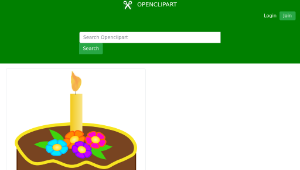 openclipart圖庫：Chocolate Birthday Cake(brown)