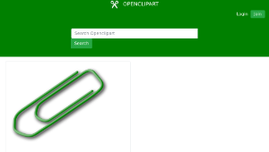 openclipart圖庫：green paperclip縮圖