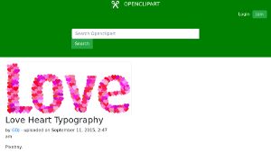 openclipart圖庫：Love Heart Typography縮圖