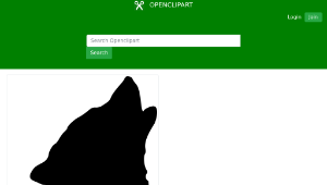 openclipart圖庫：Wolf Head Howl 3縮圖