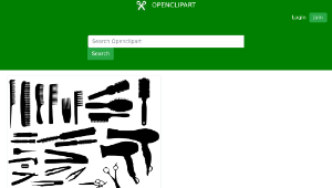 openclipart圖庫：Hair Tools And Accessories Silhouette-資源代表圖
