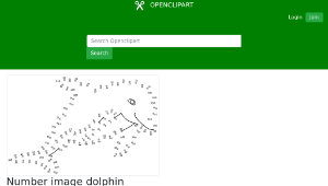 openclipart圖庫：Number image dolphin