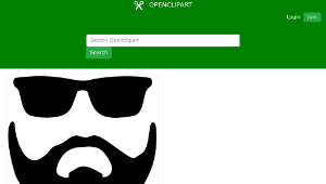 openclipart圖庫：Beard And Sunglasses Silhouette縮圖