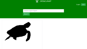 openclipart圖庫：sea turttle silhouette縮圖