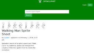 openclipart圖庫：Walking Man Sprite Sheet-資源代表圖