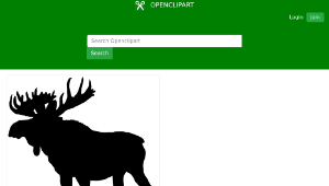 openclipart圖庫：Moose Silhouette縮圖