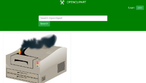 openclipart圖庫：Printer Out of Order縮圖