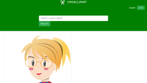 openclipart圖庫：Blonde red dress縮圖