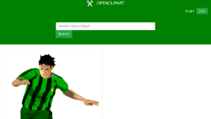 openclipart圖庫：Soccer Player (Green/Black)縮圖