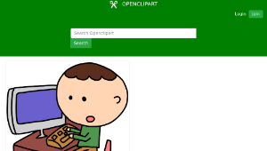 openclipart圖庫：man with a computer縮圖
