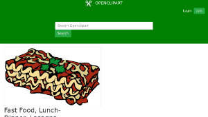 openclipart圖庫：Fast Food, Lunch-Dinner, Lasagna-資源代表圖