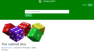 openclipart圖庫：five colored dice-資源代表圖