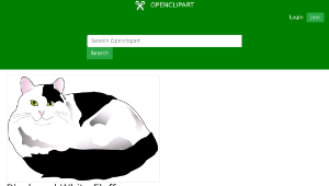 openclipart圖庫：Black and White Fluffy Cat-資源代表圖