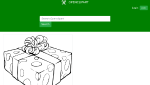 openclipart圖庫：Gift Coloring Page縮圖