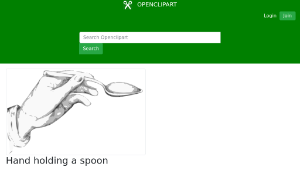 openclipart圖庫：Hand holding a spoon-資源代表圖