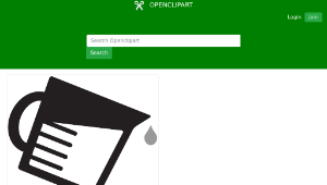 openclipart圖庫：Kitchen Icon - Measuring Cup Pouring縮圖
