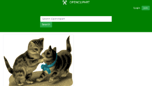 openclipart圖庫：Kittens, One with Blue Ribbon縮圖