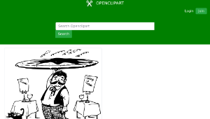 openclipart圖庫：waiter in pizzeria縮圖
