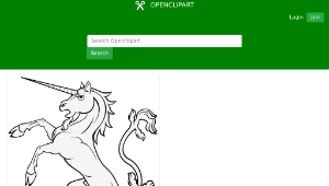 openclipart圖庫：Standing Unicorn縮圖