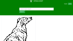 openclipart圖庫：Waiting dog lineart